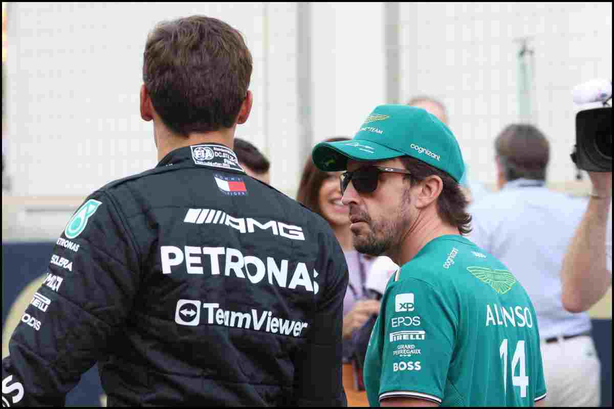 Fernando Alonso George Russell Mercedes Aston Martin F1