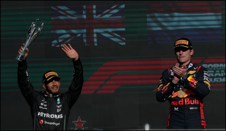 Hamilton Verstappen Red Bull Mercedes podio f1